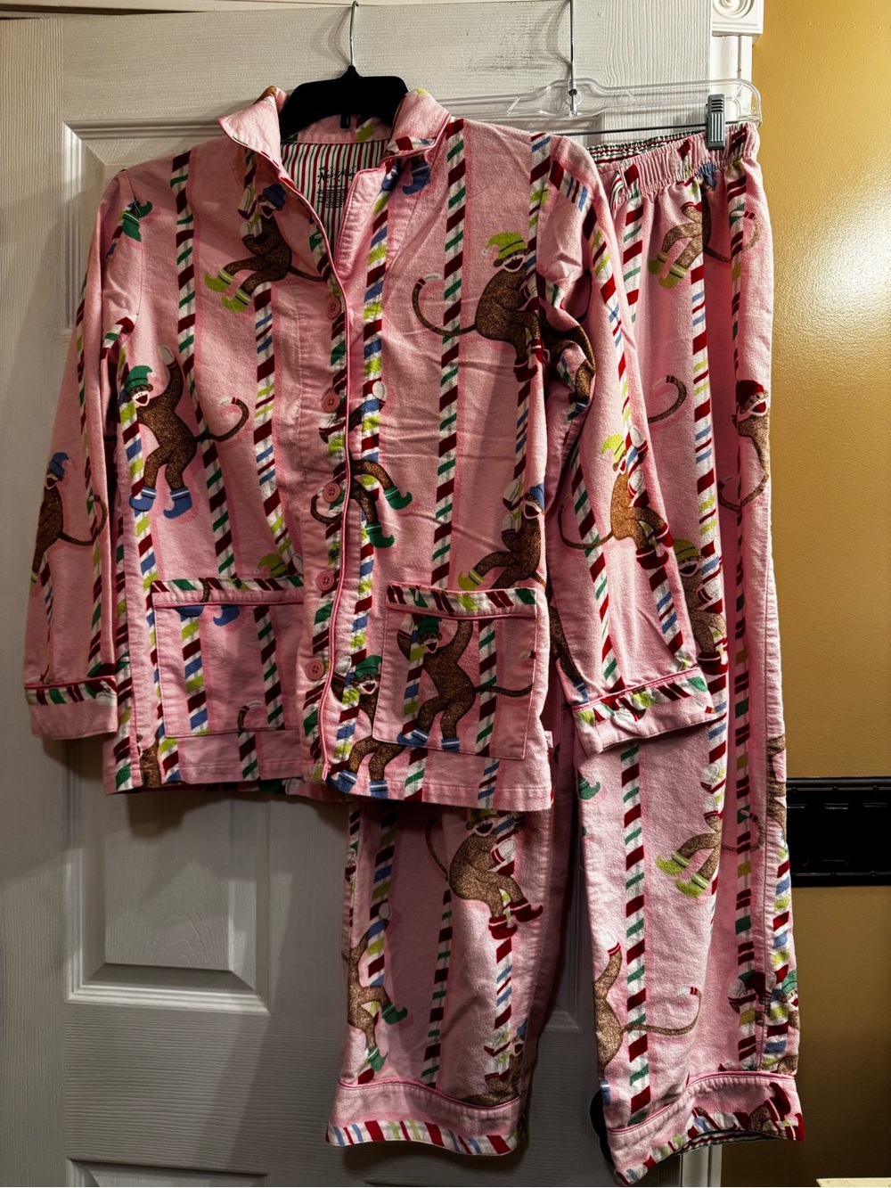 Ladies small Nick & Nora Christmas monkey pajamas